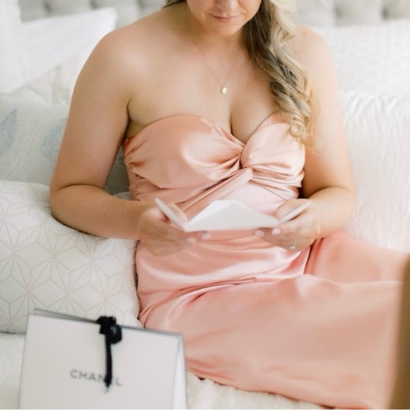 Hello Molly Satin Peach Dress - Picture 1 of 5